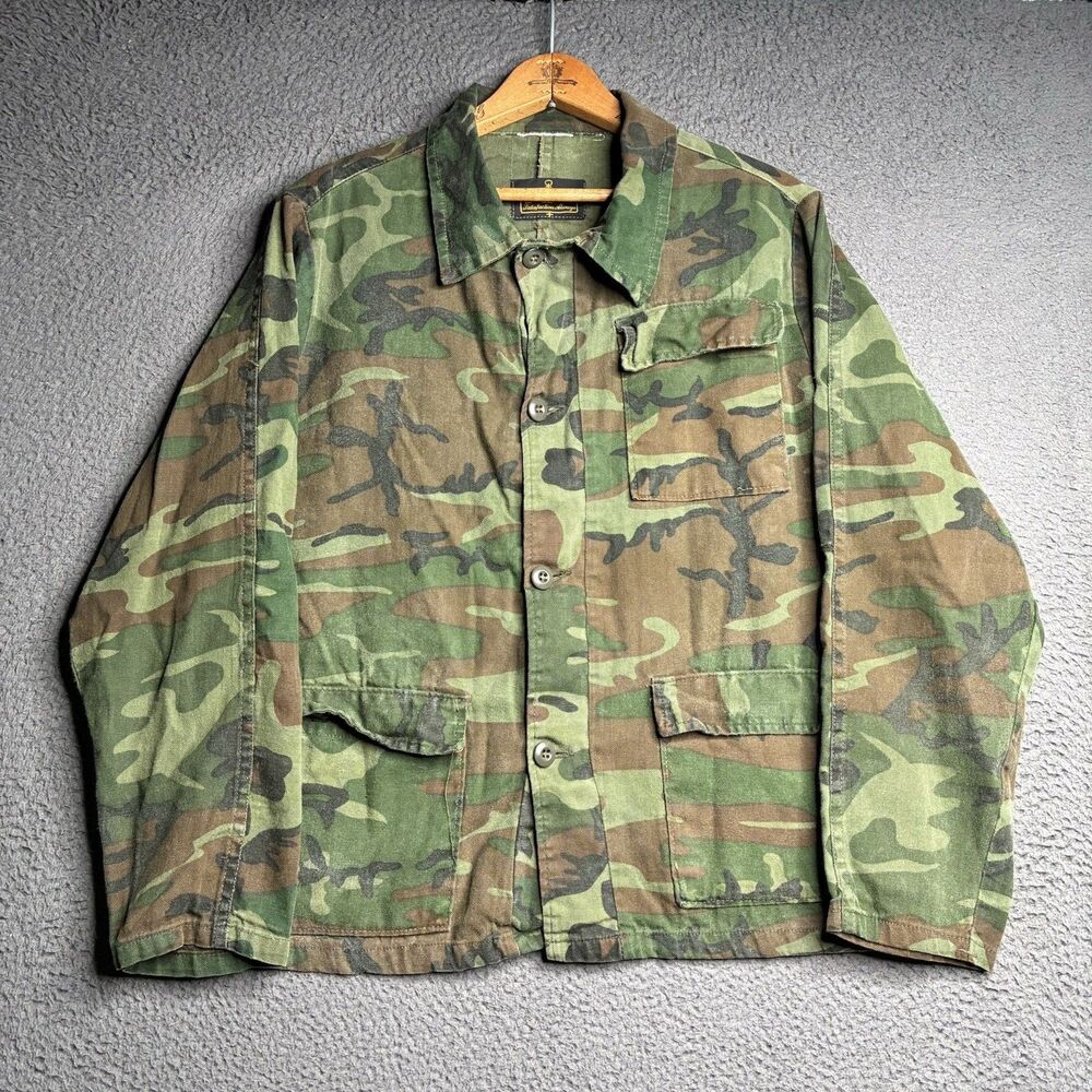 Vintage 70s K Mart Civilian ERDL Camouflage Lightweight Field Jacket USA Large